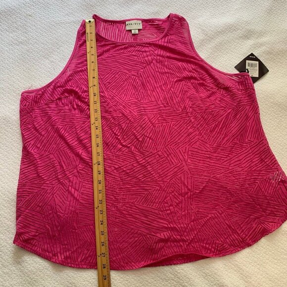 NEW Ava & Viv pink zebra print sleeveless lightweight flowy tank top - Picture 8 of 8